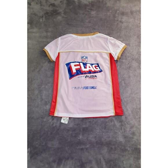 SAN FRANCISCO 49ERS SZ S YOUTH NFL FLAG FOOTBALL REVERSIBLE JERSEY RED C22-44 - Picture 7 of 8